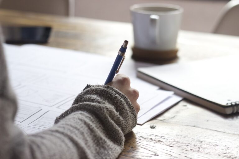 content marketing for local SEO - editorial calendar blog writing notebook