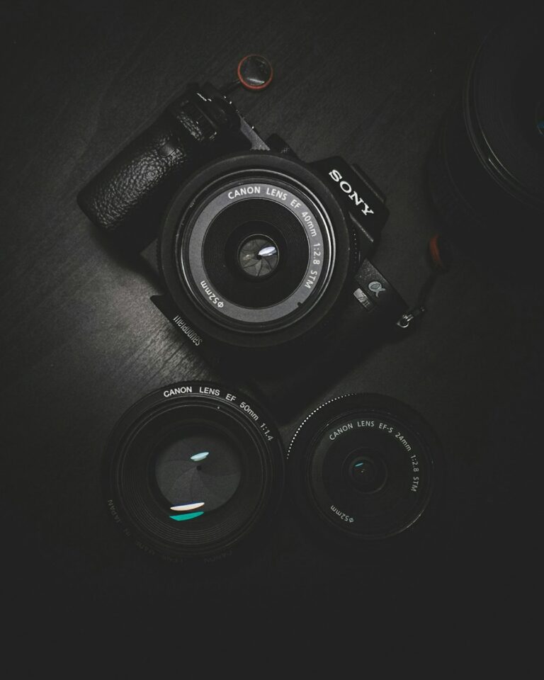 Professional photography vs stock photos - camera professional photographer at work